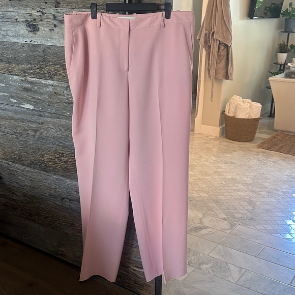 Lafayette 148 New York Gates Full Leg Trouser Pant in Pink Dust - Picture 2 of 14